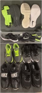 NWOB/EUC 4x pairs Sz4-5 Nike/Everlast Boys sports shoes