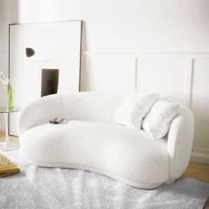 Boucle Cream Couch Janelle Luxoliving