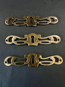 Antique Art Nouveau Key Escutcheons Original X 3