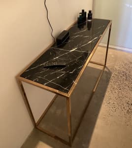 Table Console Marble (Black Marble) Gold frame