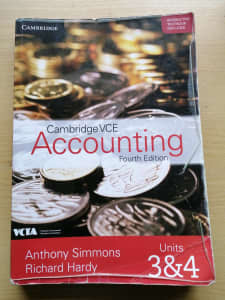 Cambridge VCE Accounting 4th Edition Unit 3&4 textbook - second-hand