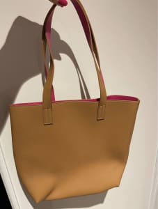 Sportsgirl brown and pink reversible handbag