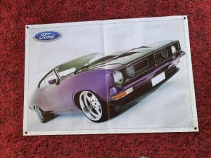 FORD COUPE CANVAS CAR BANNER.....MEASURING 90CM X 63CM