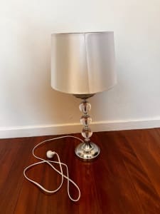 White side lamp with silver and clear base ( x 2)