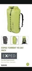 Exped Torrent 45 Backpack (as new condition) Waterproof