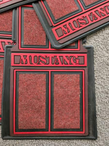 MUSTANG RED CAR MATS - never been used