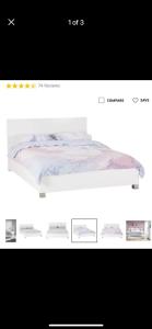 Double Bed Frame White Gloss excellent condition
