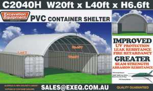 20ft x 40ft Container Shelter With End Wall