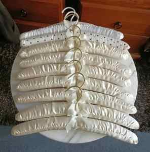 9 satin padded hangers, sale for $10