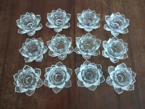 Candle Holders Glass Lotus