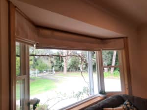 3x cream Roman blinds - to suit bay window