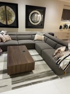 Sofa modular recliner brown