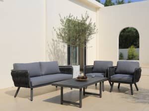 33% OFF DEAL : VOLTA 4PC PREMIUM FABRIC & ROPE LOUNGE SET(ALL WEATHER)