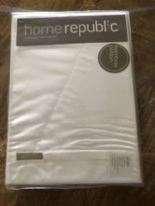 Single Bed Sheet Set White 600TC Bamboo Cotton Home Republic Brand New