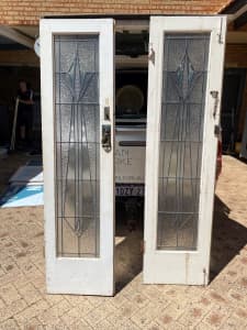 vintage leadlight double doors