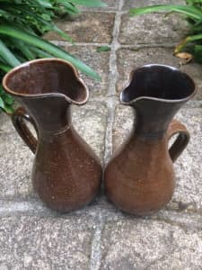 Rare Vintage Bendigo Handmade Epsom Pottery Australian Brown Jug 