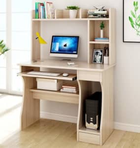 Elite Computer Desk Table with Shelf & Drawer Office Furniture (White
