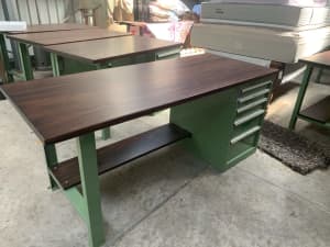 BAC steel drawers Refurbished Heavy duty desk, workshop bench