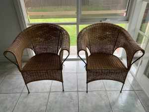 Two Steel Framed Bamboo Chairs (as new)