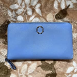 OROTON Light blue Leather Zip Around Wallet