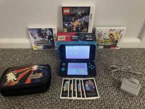 Nintendo 2DS XL Turquoise and Black with Games and Accessories
