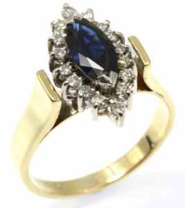 18ct Yellow Gold Sapphire Ring With Stone Size N