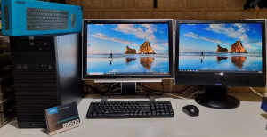 Desktop Intel (NEW SSD, KEYBOARD, MOUSE) 8GB, Dual Monitors, Win10 Pro