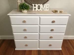 Refurbished large solid timber chest of drawers