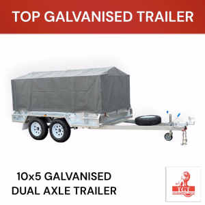 10x5 Tandem Trailer Cover Cage (900mm) Galvanised Trailer 2T ATM