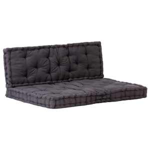 Pallet Floor Cushions 2 pcs Cotton Black...