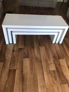 White Gloss Nest of Coffee Tables