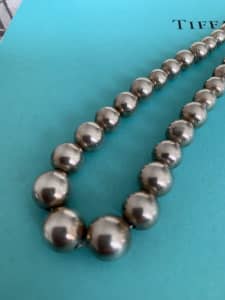 Tiffany Sterling. silver Graduated Bead Necklace