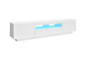 vidaXL TV Cabinet with LED Lights White (SKU:3081897) Free Delivery