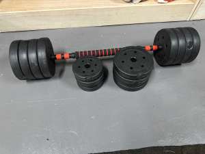 barbells + weights 40kg set