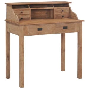 vidaXL Desk 90x50x100 cm Solid Teak Wood（SKU: 282851）