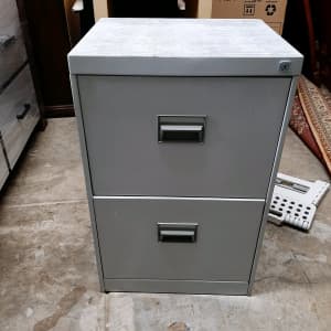 Metal two door filing cabinet