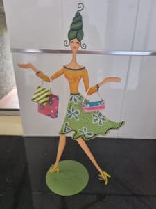 Wanted: Whimsical Vintage Metal Lady Shopaholic Jewellery Stand 