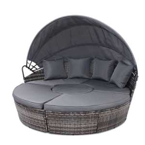 Gardeon Sun Lounge Setting Wicker Lounger Day Bed Patio Outdoor Furni
