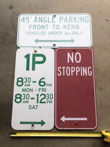 Parking Signs x 3 Great Man Cave or Bar Displays