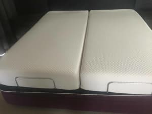 Double King-Massaging-Inclining-Decling Bed c/w Tempur Mattresses-