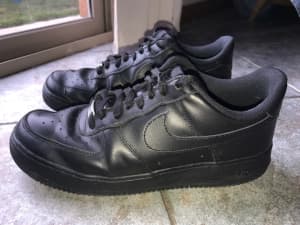 black creased air forces