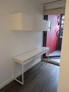 IKEA SLIMLINE TABLE AND MATCHING CUPBOARD