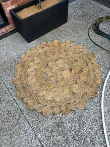 Rustic circular rug