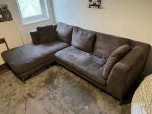 Brown L-shaped Couch