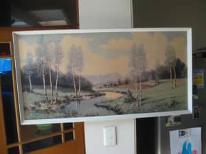 Vintage Framed Art Print (MID CENTURY) Ready To Hang (Spring Day)