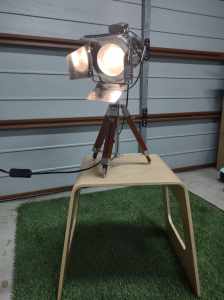 Vintage Tripod Spotlight Industrial Table Lamp