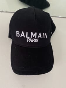 BALMAIN BLACK CAP - LOGO HAT 