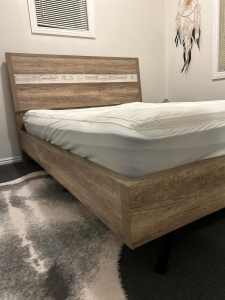 Queen Size Timber Bed Frame & Mattress