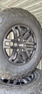 4X Genuine FORD RANGER RAPTOR Black 17'' Wheels & BF Goodrich AT Tyres