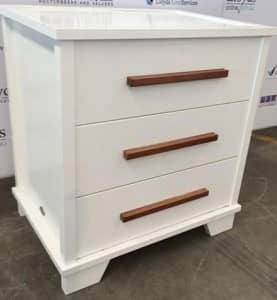 NEW Flat Pack Side Drawers Strathmore Chest 3 Draw White/Oak Box A B